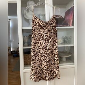 Animal print midi skirt